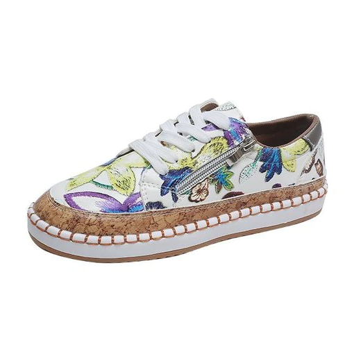 Levoire | Chaussures À Motif Floral Avec Semelle Ergonomique Blanc et Jaune