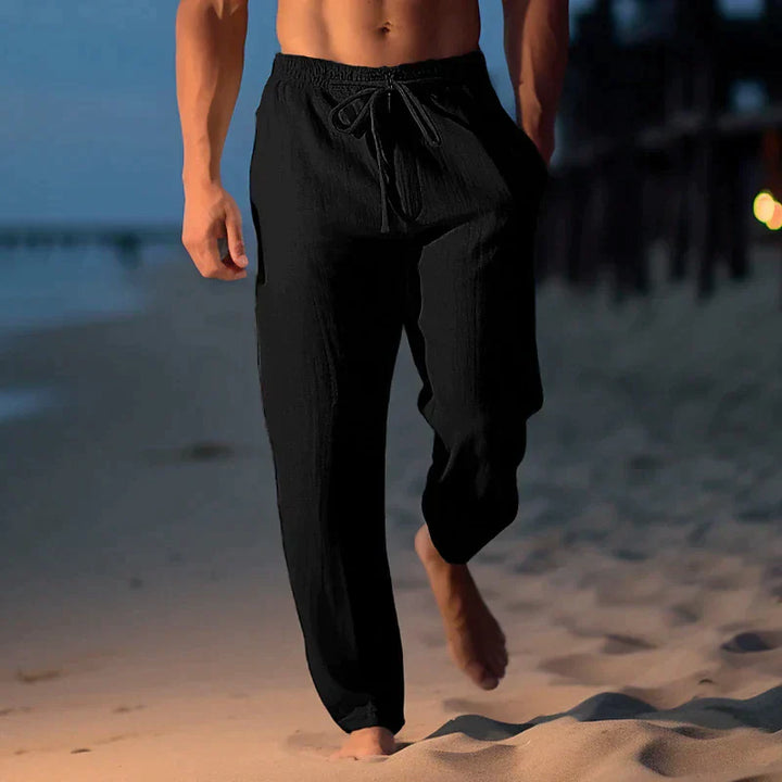 Levoire | Pantalons D'Été En Lin De Différentes Couleurs Noir