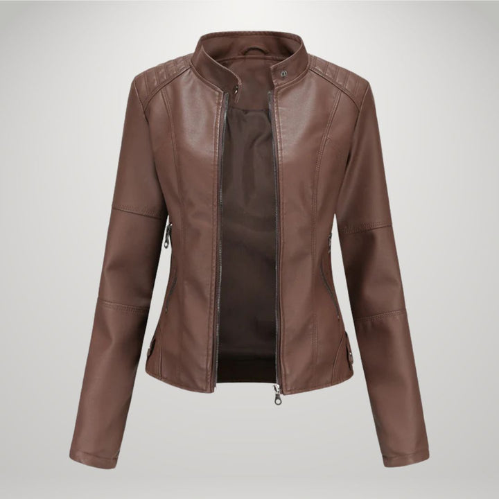 Levoire | Veste En Cuir Décontractée Café