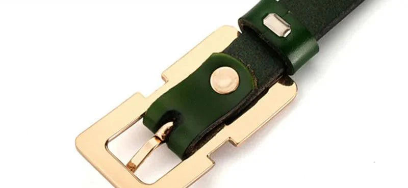 Levoire | Ceinture En Cuir Véritable Douce Pour Femmes Avec Boucle Dorée