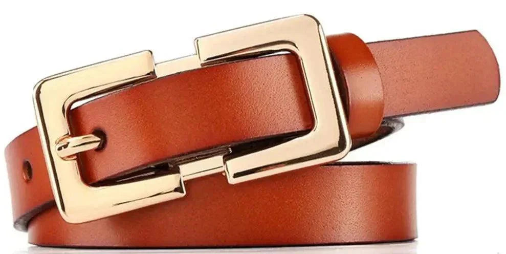 Levoire | Ceinture En Cuir Véritable Douce Pour Femmes Avec Boucle Dorée