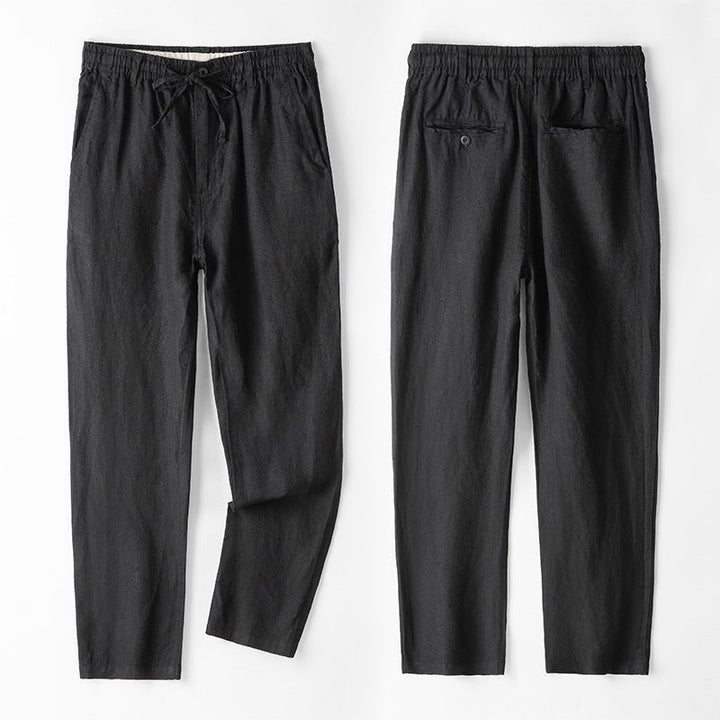 Levoire | Chinos Ajustés En Lin Medici Noir