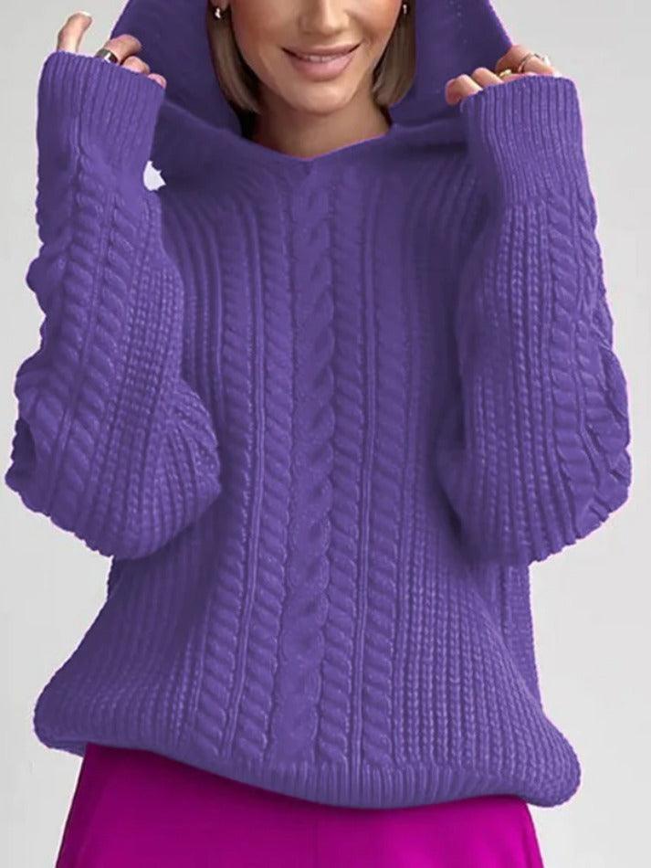 Levoire | Sweat À Capuche Uni Avec Tricot En Câble