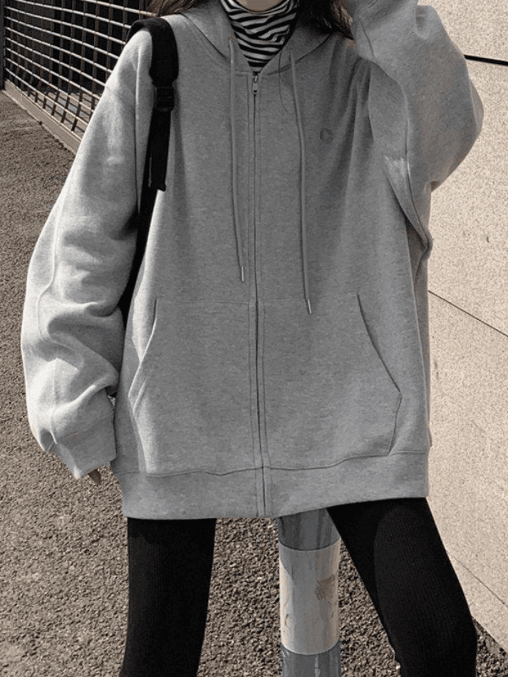 Levoire | Sweat À Capuche Zippé Uni Grande Taille
