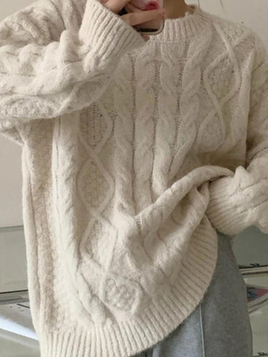 Levoire | Pull En Câble À Col Rond Uni