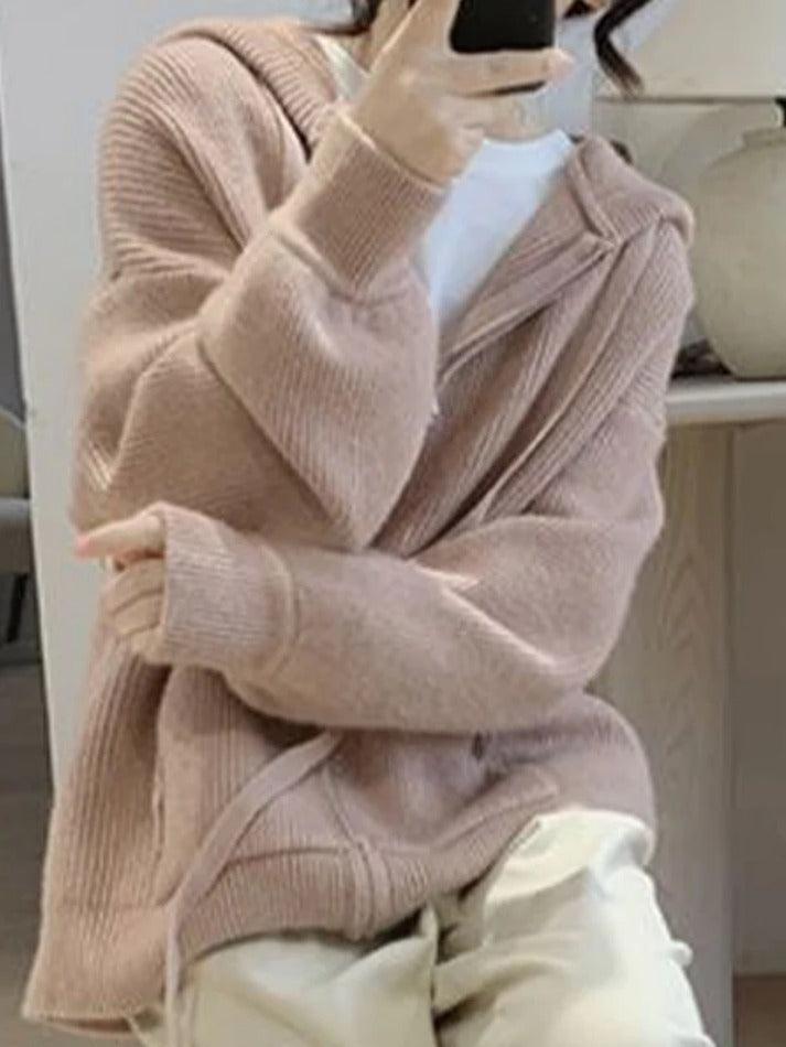 Levoire | Veste À Capuche En Tricot À Fermeture Éclair Classique