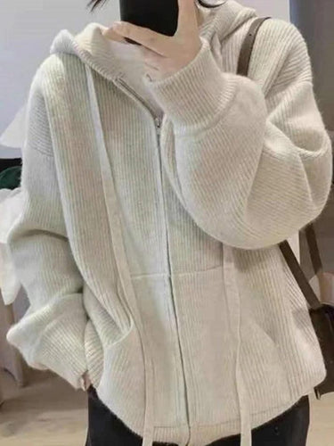 Levoire | Veste À Capuche En Tricot À Fermeture Éclair Classique
