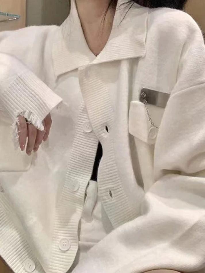 Levoire | Étiquette En Métal Solide Décor Bord Froncé Pull En Tricot