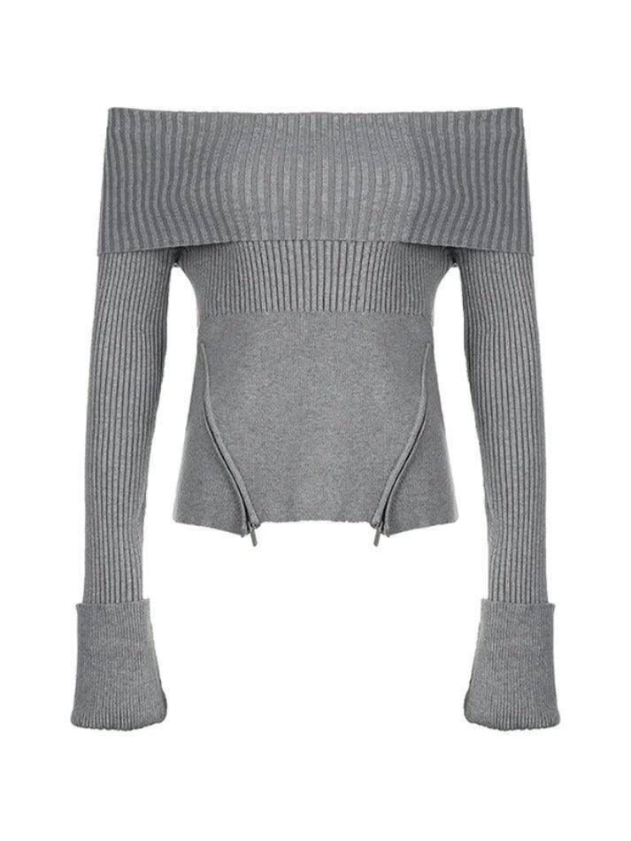 Levoire | Pull Simple À Fermeture Éclair Épaule Dénudée