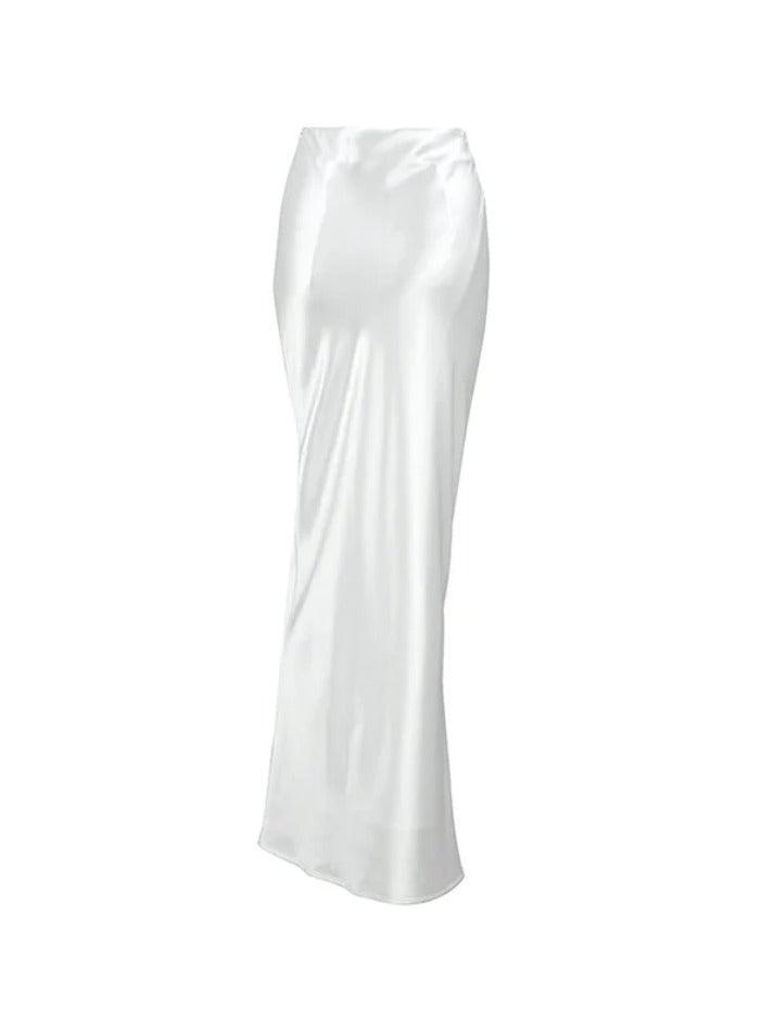 Levoire | Jupe Maxi Sirène En Satin À Taille Haute Simple