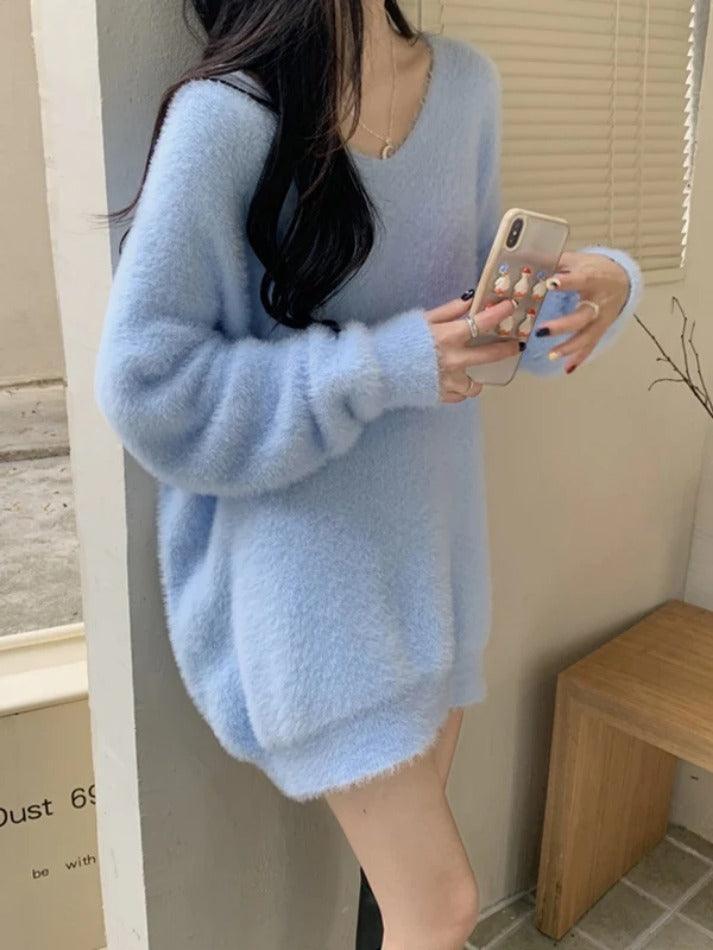 Levoire | Pull En Peluche À Encolure En V Unie