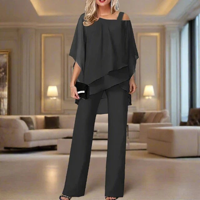 Levoire | Ensemble En Chiffon De Luxe Pour Femmes Ensemble Élégant Pour Soirées Festives Noir