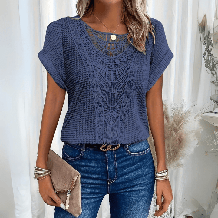 Levoire | Haut Top En Dentelle Chic Bleu