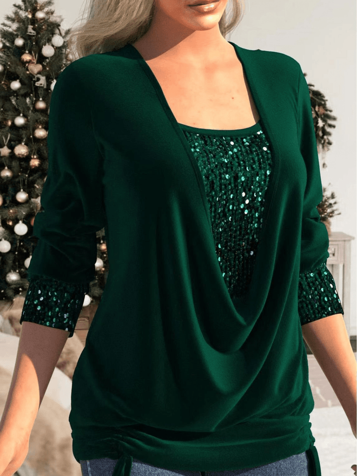 Levoire | Top Pailleté Éclatant Femme Vert