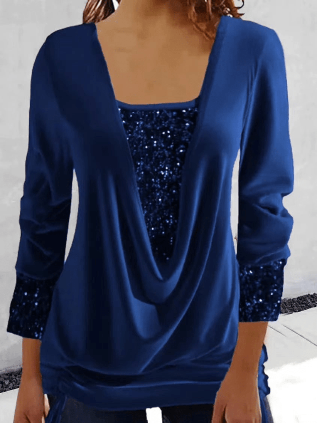 Levoire | Top Pailleté Éclatant Femme Bleu