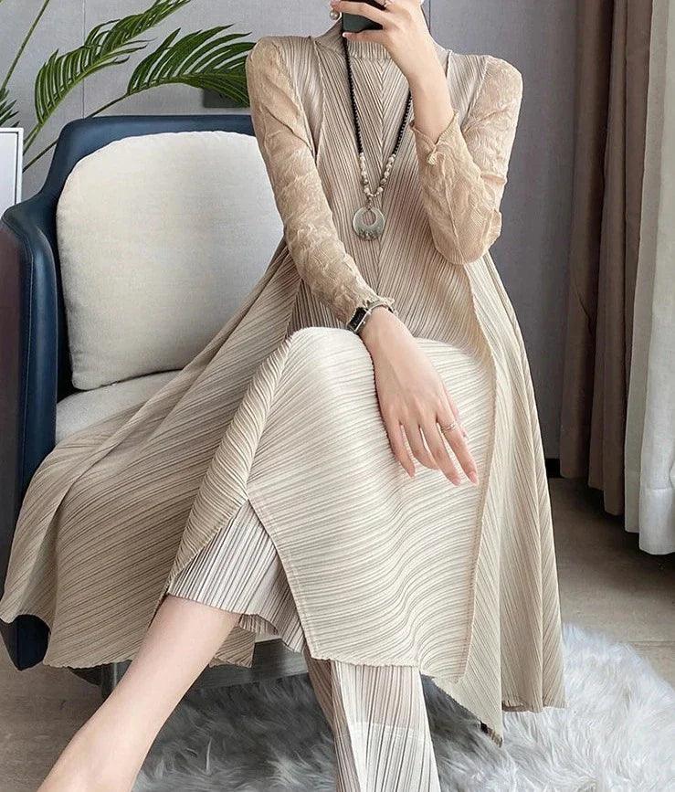 Levoire | Costume Plissé Sur Mesure Avec Stretch Moyen Classique Et Élégant Liquidation Khaki Une taille