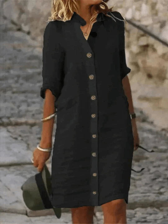 Levoire | Robe mini lin légère femme Noir