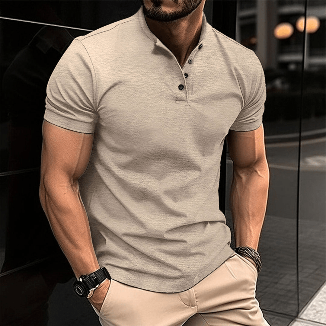 Levoire | Polo Shirt Hommes Confort en Coton Mode Homme Design Classique Khaki