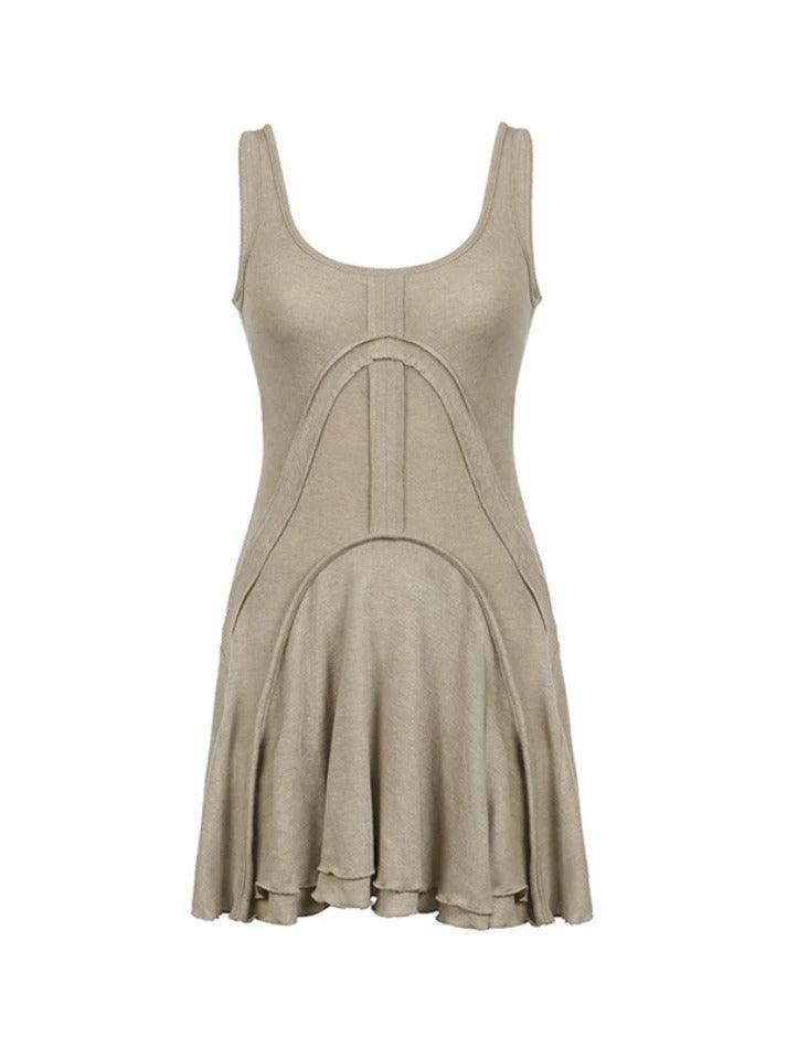 Levoire | Splice Plissé Slim Mini Robe Kaki