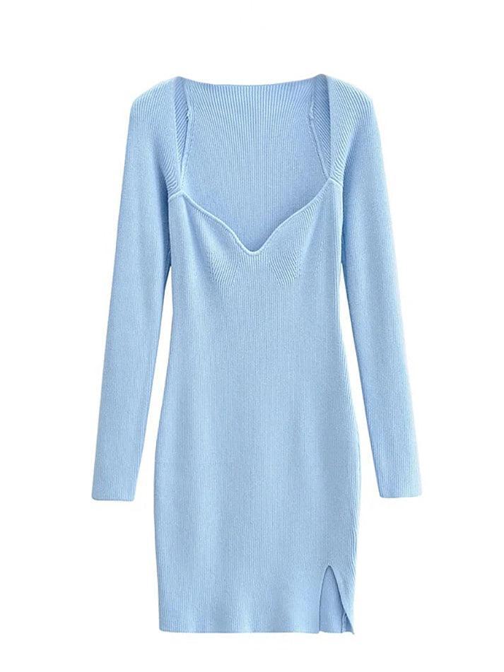Levoire | Robe Mini Tricot À Manches Longues Déchirée