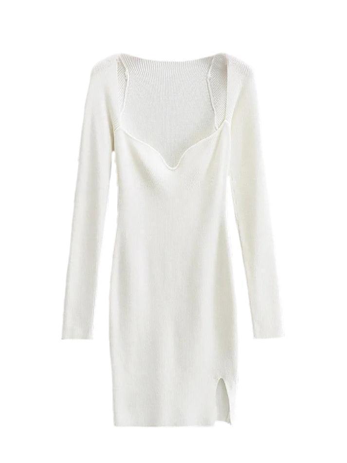 Levoire | Robe Mini Tricot À Manches Longues Déchirée