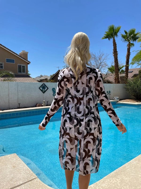 Levoire | Split Trois Pièces Taille Haute Blouse à Manches Longues Cordon Bikini