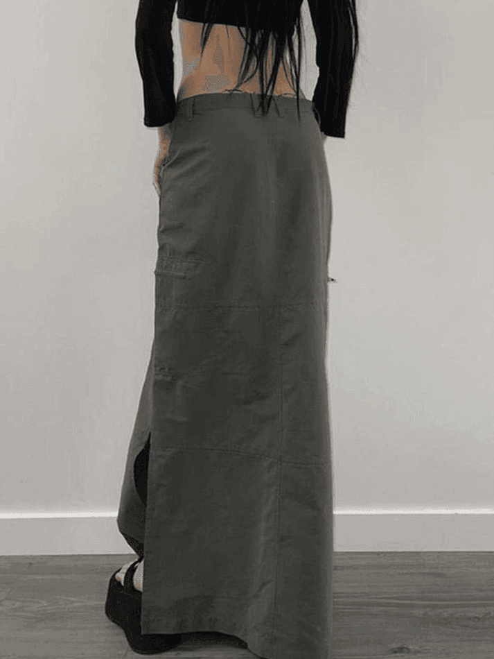 Levoire | Déchirure Y2K Taille Basse Cargo Jupe