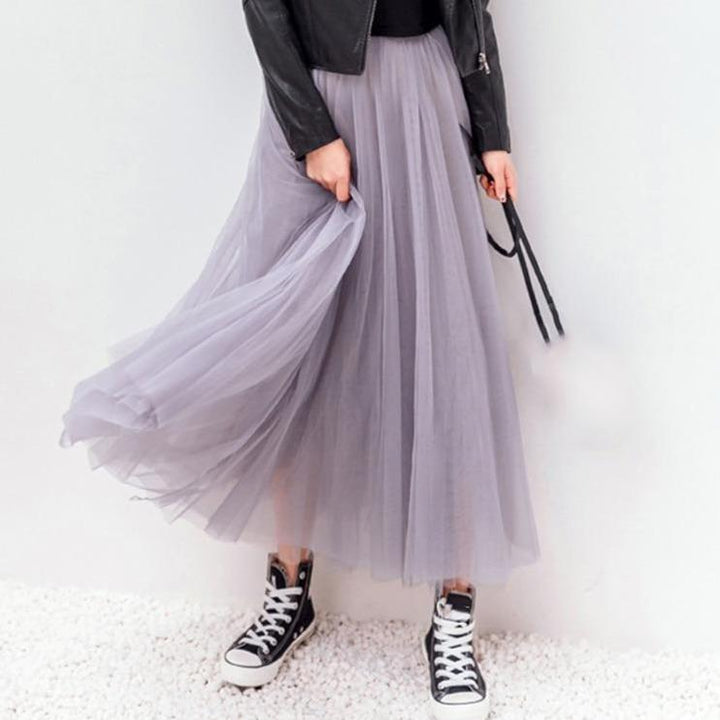 Levoire | Jupe En Tulle Plissée Élégante Gris Une taille