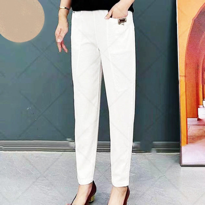 Levoire | Pantalons En Coton Pour Femmes Blanc