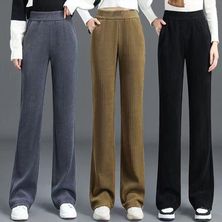 Levoire | Pantalons pour femmes à taille élastique Gris+Noir+Jaune
