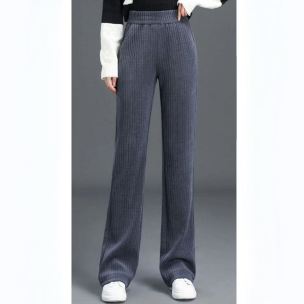 Levoire | Pantalons Décontractés À Jambes Larges Et Taille Élastique Poches Latérales Gris