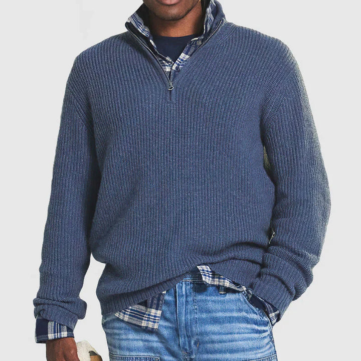 Levoire | Sweat Zippé Chic Alliant Élégance et Confort Bleu