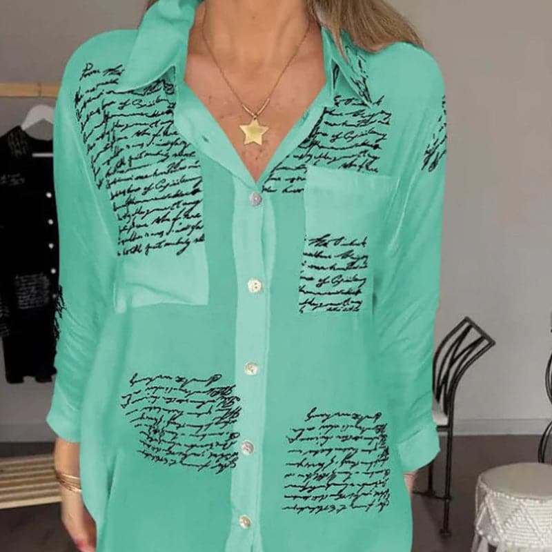 Levoire | Élégante Chemise Longue Avec Boutons Vert