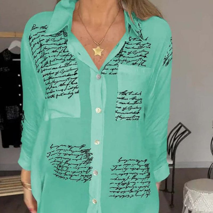Levoire | Élégante Chemise Longue Avec Boutons Vert