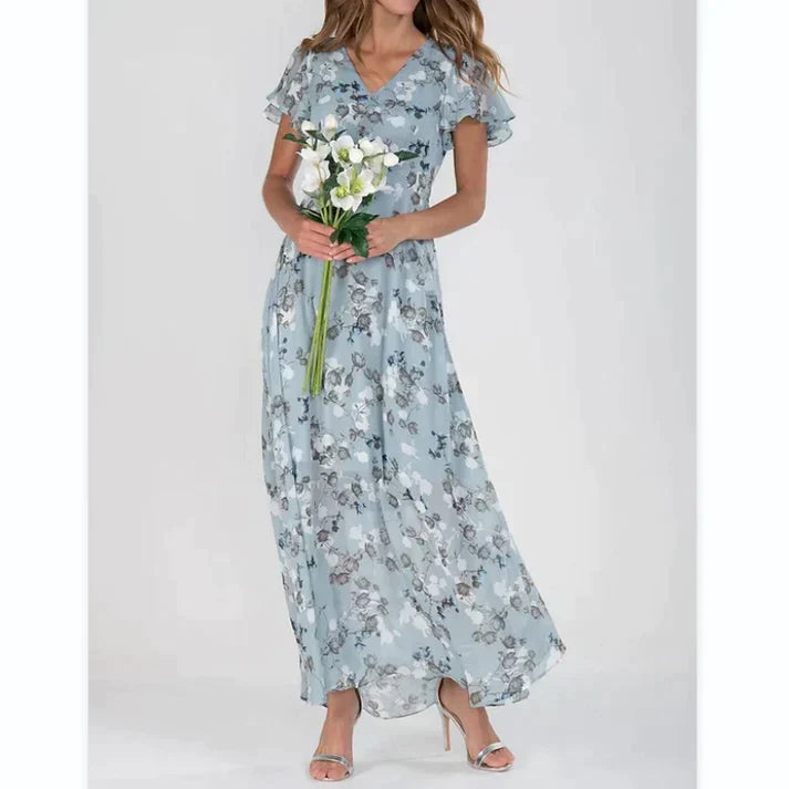 Levoire | Robe Fleurie Courte Avec Manches Courtes