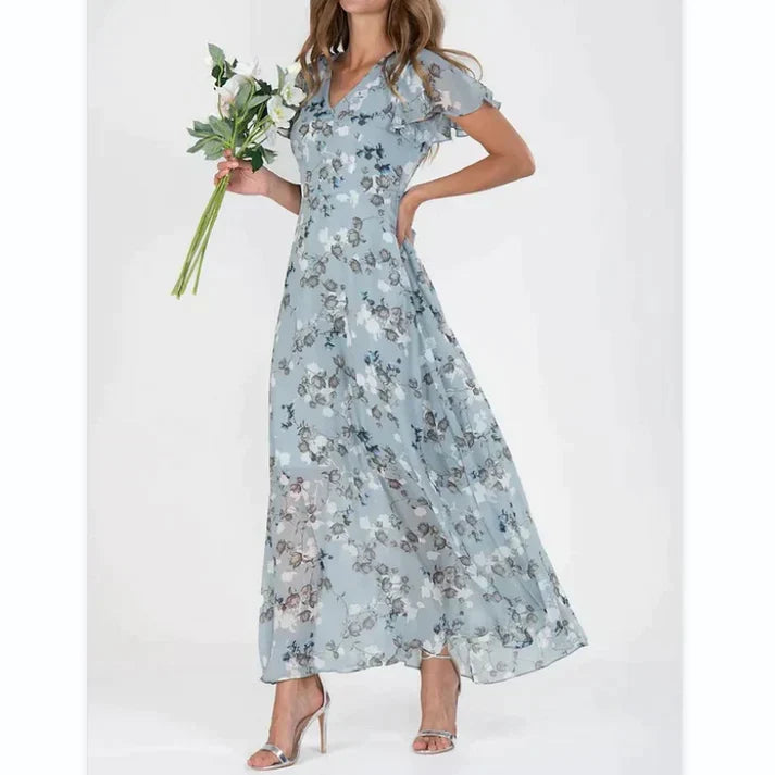 Levoire | Robe Fleurie Courte Avec Manches Courtes