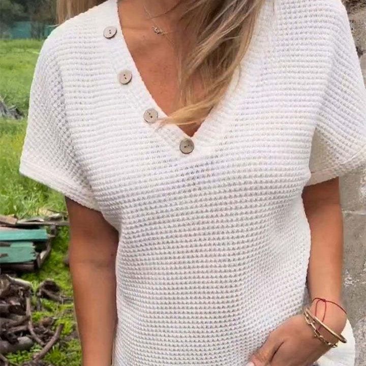 Levoire | Haut Élégant en Crêpe Tendance Blanc