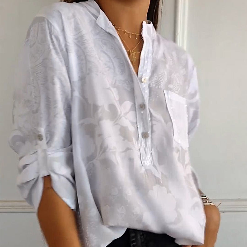 Levoire | Top À Demi-Boutonnage Imprimé Col En V
