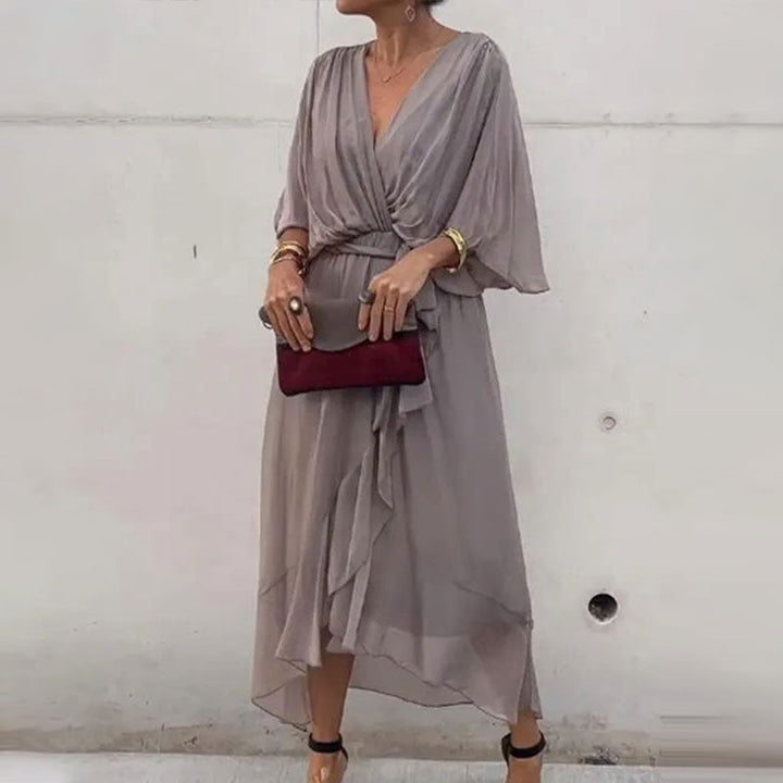 Levoire | Robe Avec Ceinture À La Taille Gris