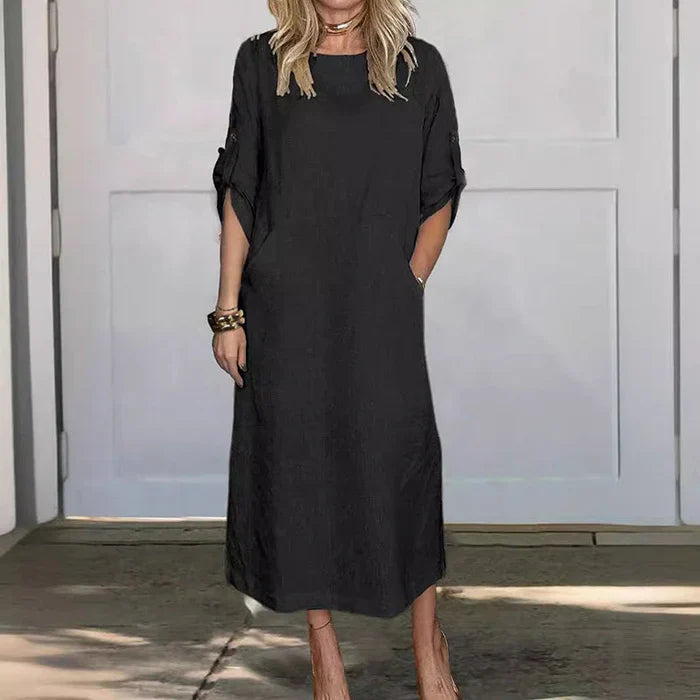 Levoire | Robe Longue Décontractée Minimaliste Noir