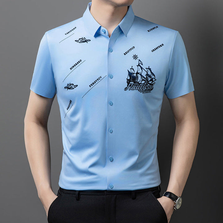 Levoire | Chemise à manches courtes avec boutons Bleu clair