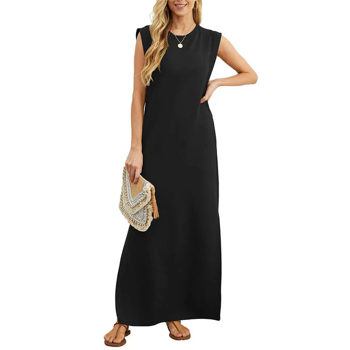 Levoire | Élégante Robe Maxidress Sans Manches Noir