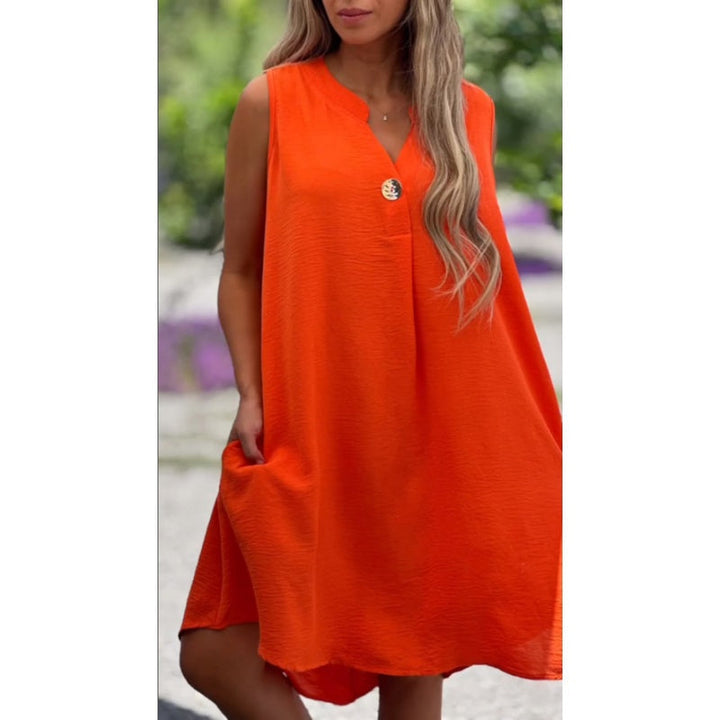 Levoire | Haut Décolleté V Sans Manches Orange
