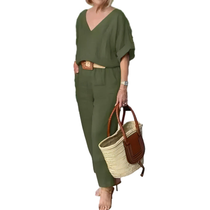 Levoire | Top À Col En V Locker Et Pantalon Avec Poches Vert