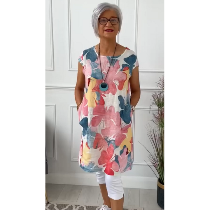 Levoire | Robe Chemise Élégante Fleurie Rose