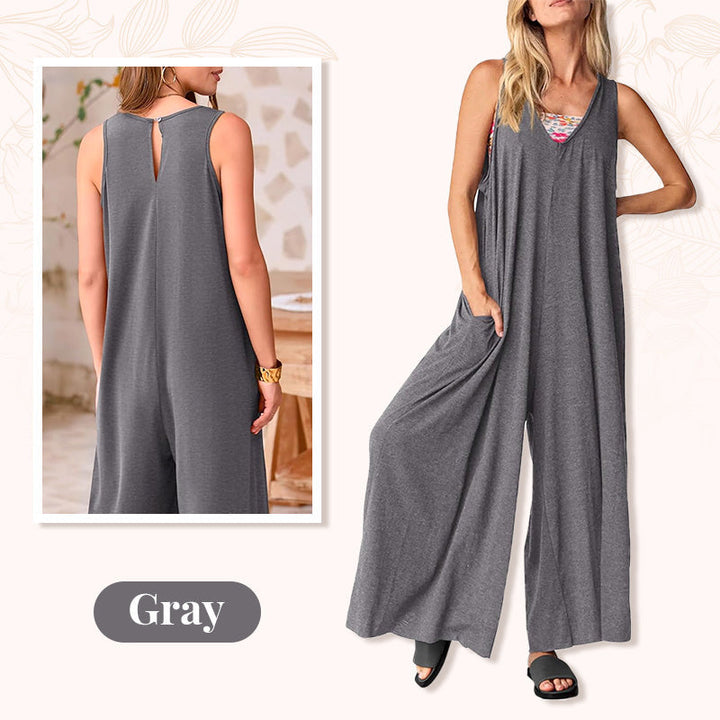 Levoire | Plage Robe À Décolleté En V Sans Bretelles À Jambes Larges Pour Femmes Gris