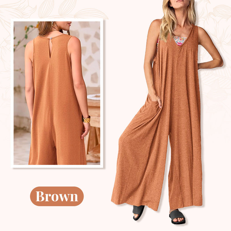 Levoire | Plage Robe À Décolleté En V Sans Bretelles À Jambes Larges Pour Femmes Braun