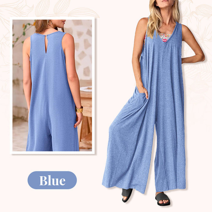 Levoire | Plage Robe À Décolleté En V Sans Bretelles À Jambes Larges Pour Femmes Bleu