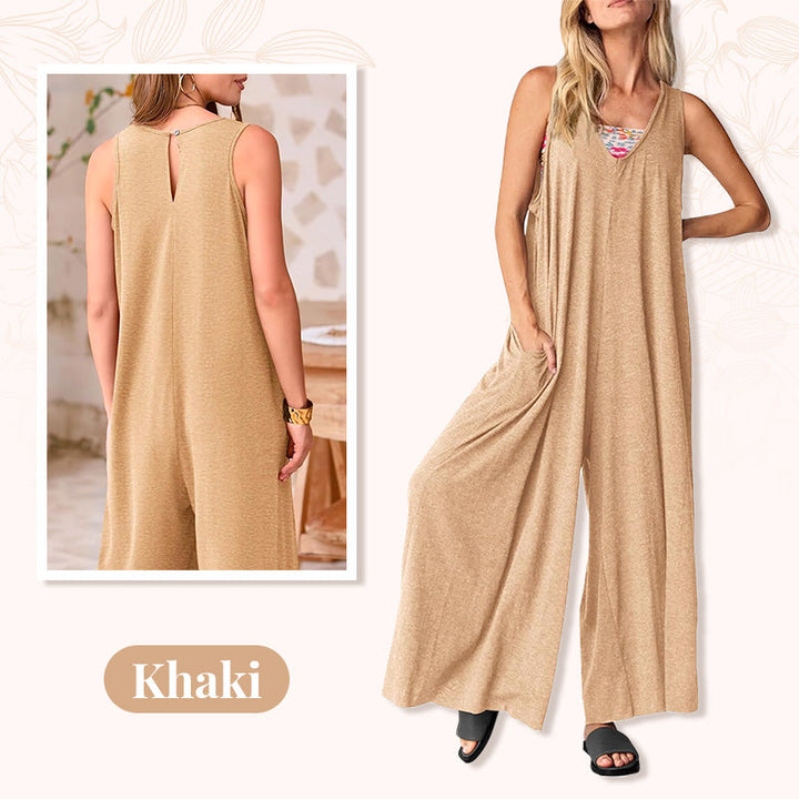 Levoire | Plage Robe À Décolleté En V Sans Bretelles À Jambes Larges Pour Femmes Kaki