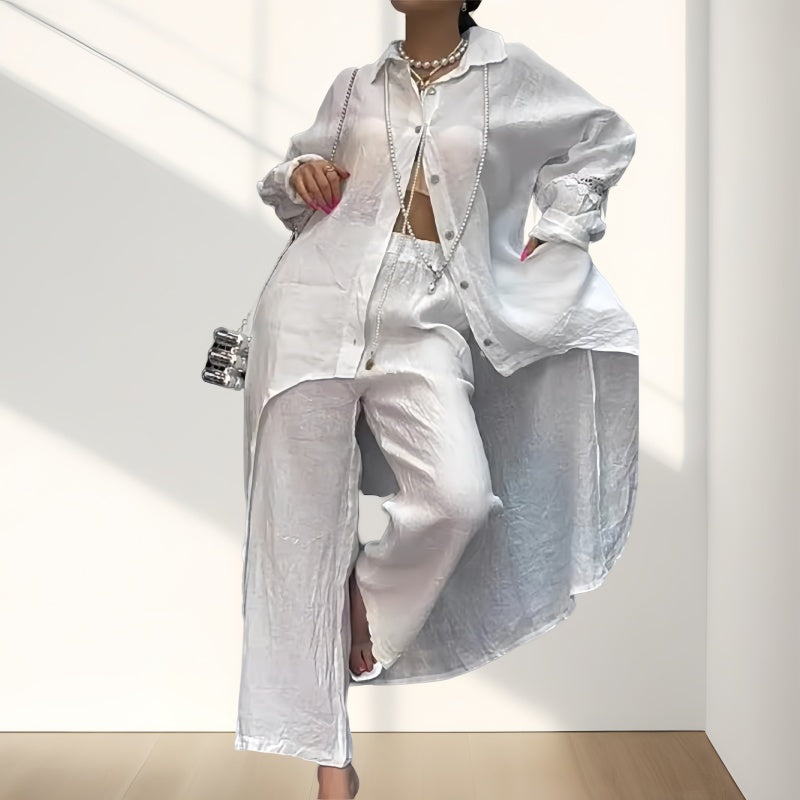 Levoire | Ensemble Chic Femme Deux Pièces Blanc